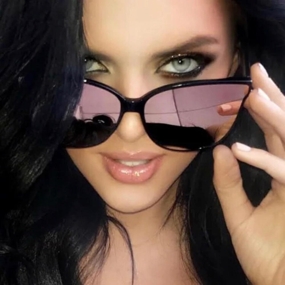 Retro Cat Eye Pink Mirror Oversized Sunglasses